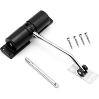 YMYNY Automatic Door Closer, Spring Loaded Latch, Adjustable Aluminum Alloy Self Closing for Home and Commercial Use, Black