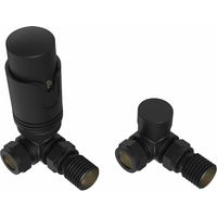 Warmehaus Corner Thermostatic Radiator Valve Pack Black TRV Set