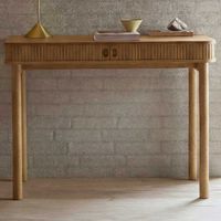 Bureau Langley - 100x50x75 cm - avec rangement - placage de chêne