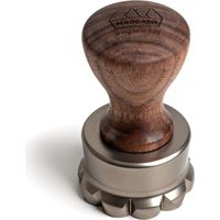 MARCATO 50626 Stampo per Ravioli Fiore 50 mm in Ottone e Legno di Noce Canaletto colore Champagne