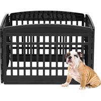 Iris Ohyama Estensione per recinto per cani, A60cm, 4 Pannelli, Nero, Plastica, Parco, Per Cucciolo, Gatti, Animali domestici, Interni, Esterni, Gabbia, Cuccia, Canile, CI-604E Panel