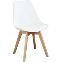 Holz- und Plastik -Innenstuhl mit gepolstertem sammelem Sitz - White