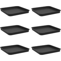 Bandeja Cuadrada para Flores 6 uds. Negro 21 x 21 x 2 cm vidaXL