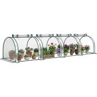 Invernadero para Jardín Terraza 395x100x80 cm para Cultivo de Plantas Tipo Túnel Marco Acero y PVC Transparente y Verde