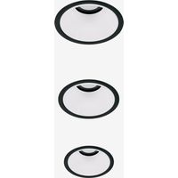 Pack de 3 downlights LED encastrables avec cadres ronds Ø8 cm en aluminium Luisiana SKLUM Noir - Blanc