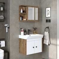 Roomart ADA Badmöbel-Set 3-tlg 60 cm breit, Weiß-Eiche