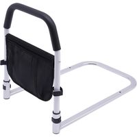 Bed Assist Rail, L-shaped Safety Hand Rail Bedside, Bed Rail with PVC Fabric Storage Bag, Bedrail Grab Bar for Pregnant Women, Elderly People, Postoperative Patients, 52 x 35 x 50cm