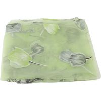 Voile imprimé tulipe 100x200 cm pour décoration fenêtre balcon vert