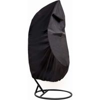Housse de Fauteuil Suspendu Jardin Rotin Osier Fauteuil Suspendu Imperméable Housse Housse de Protection pour ufs Chaise résistant à l'eau et à la poussière - 190 X115cm (Noir)