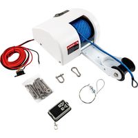 Guindeau électrique pour bateau 12 V 45 LBS avec télécommande sans fil pour eau salée pour bateaux, télécommande marine et eau salée