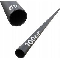 Tube en acier - 100 cm - Ø 16 mm - Noir - Revêtement en poudre - Robuste et esthétique