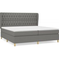 Maison Exclusive - Sommier à lattes de lit avec matelas Gris foncé 200x200cm Tissu
