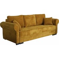 Mobilier1 – Canapé convertible Columbus 130 – Avec fonction de couchage – Boîte à literie – Pieds en bois – Tissu velours – Dimensions 92x234x92cm