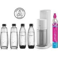 Machine à soda et eau pétillante SODASTREAM - DUO Blanche - 2 carafes en verre - 2 bouteilles - 1 recharge de gaz 60L