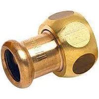 Raccordo femmina a due pezzi 20x27 da crimpare su rame diametro 12 mm.