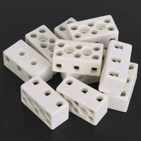 Bornier en Céramique Connecteur de Fil en Porcelaine en Alliage de Zinc 10 Pièces 3 Voies 24A Connecteur de Fil de Bornier en Céramique Résistant aux Hautes Températures
