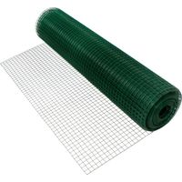 ECD Germany Rete Metallica Voliera Plastificata 1 m x 25 m Dimensione Maglia 19 x 19 mm Spessore Filo 0,75 mm Recinto in Acciaio Zincato Filo Robusto per Recinzione Giardino Cortile Verde Rettangolare