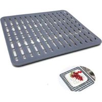 32,5 x 28,7 x 1,1 cm, Gris - Tapis ou protège-évier en silicone - Petit modèle