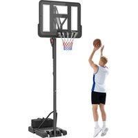SPORTNOW Basketballkorb Outdoor, Verstellbare Korbhöhe 230-305 cm, Basketballständer mit 110 x 75 cm bruchsichere Rückwand mit Rädern, gefederter Korb, Gewicht für Erwachsene