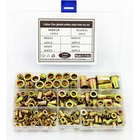Rivet Nuts Carbon Steel Threaded Inserts Blind Nut Stainless Steel Flat Head Rivets M3 M4 M5 M6 M8 M10 150 Pieces