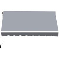 Tenda da sole avvolgibile manuale in alluminio e poliestere, grigio e bianco, 2,5x2 m