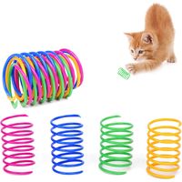 SHINING HOUSE Feder-Katzenspielzeug, Feder-Katzenspielzeug 12-teilig, buntes interaktives Katzenspielzeug, Kunststoff-Spiralfedern, langlebig und weich, Katzenspielzeug zum Jagen und Beißen