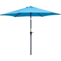 Ombrellone da Giardino con Manovella e Testa Inclinabile Ø2,6x2,4 m Bleu