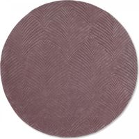 Tapis rond fait à la main Ø150cm bordeaux en laine motif faux uni pour salon