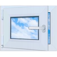 Ventana PVC blanca 50x40 izquierda, nueva 500x400 mm oscilobatiente doble acristalamiento