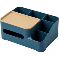 bleu 25x18x11cm Bote Mouchoirs Cosmtique Bote Mouchoirs Multifonctionnelle Bote De Rangement De Tissus Porte-mouchoirs Rectangulaire Pour La Mai