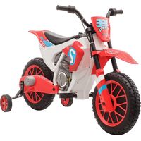 HOMCOM Moto Eléctrica para Niños de +3 Años 12V Moto de Juguete Infantil con 2 Ruedas de Equilibrio Velocidad 3-8 km/h Arranque Suave 106,5x51,5x68 cm Rojo