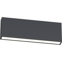 Applique murale led double émission top light madrid 26 ip65 cct, aluminium et verre, finition métal anthracite