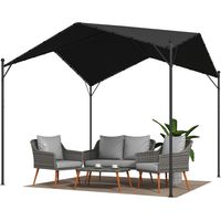 Pergola 3x3 m avec Toile UPF30+ Structure Acier Galvanisé Toit Incliné Gris