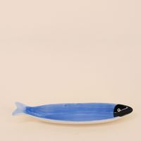 Vide poche en céramique poisson bleu 30cm