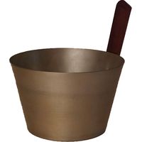 Sauna Aufgusskübel / Saunaeimer champagner Aluminium gerader Griff