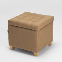 Ahd Amazing Home Design – Pouf de rangement avec coussins en tissu matelassé – Dimensions 42x42x40 cm – Compartiment de rangement pratique – Housse rembourrée confortable