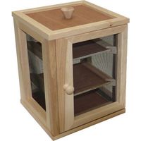 Garde-manger grillagé 3 étages – Dimensions 24x20x20 cm – Bâti en hêtre avec toile moustiquaire – 2 clayettes amovibles – Masy