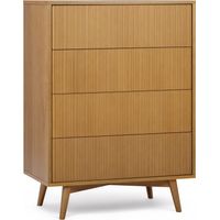 Teamson Home Tremolo Chest of Drawers 4 Drawer Bedroom Dresser, Natural