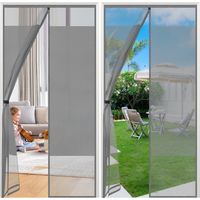 Sekey Moustiquaire Magnétique pour Porte – Rideau Anti-Insectes, Installation sans Perçage, Compatible Bois, Fer, Aluminium, Idéal pour Portes de Balcon Gris, 100x220cm