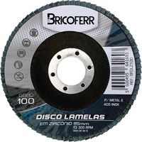 Bricoferr Lot de 10 disques plats à lamelles zirconium Ø 115 mm grain 100