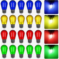 Lot de 20 Ampoules Led filament Dimmable Multicolores conçues pour Guirlande Guinguette IP65 2W - Ampoule Led E27 Multicolores - Ampoule 5cm pour Guirlande Guinguette Culot E27 Multicolores