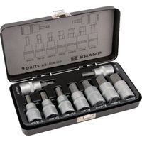 Juego de llaves de puntas hexagonales 1/2" en pulgadas'en estuche 9 piezas UNIVERSAL 18049240093KR