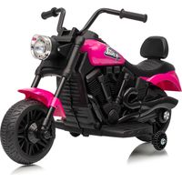 Patinete Eléctrico 3 Ruedas Niño 18 Meses+ - 6V, Luminoso y Sonoro, Negro - Autonomía 45 min, Magenta