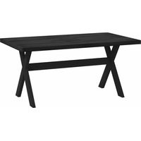 vidaXL Dining Table NOAIN 160 cm Solid Pine Wood Black Rectangular