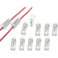 1-poliger Kabelverbinder 10 Stück – Lötfreier Draht-zu-Draht Schnellverbinder für 0,35–0,5 mm² (AWG22–20), Einzelader Steckverbinder, Transparent, DIY Elektroinstallationen