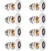 Roulettes de Remplacement pour Porte de Cabine de Douche Coulissante – Diamètre 27 mm – Lot de 8 Roues avec Poulies