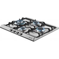 Smeg – Table de cuisson gaz inox 60cm – 4 foyers – Sécurité gaz – Pour cuisson professionnelle – Puissance 8kW