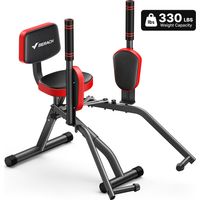 Appareil multifonctionnel, résistance et poignées réglables, repose-jambes rotatifs à 360°, pour fessiers, cuisses et hanches, rouge, MERACH