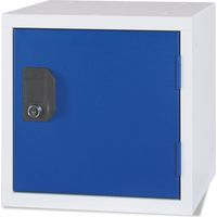 STIER Cube casier 380 × 380 × 380 mm gris clair bleu gentiane empilable