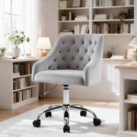 FIXIMASTER Chaise de bureau ergonomique rose, réglable en hauteur, pivotante 360°, pieds métal avec roulettes
